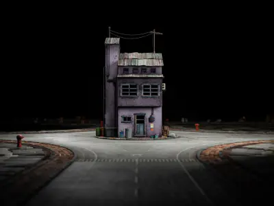 ASIAN URBAN BUILDING HONGKONG 04 Low-poly 3D model