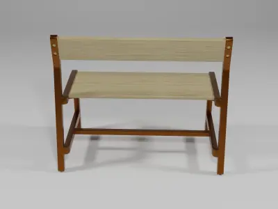 Ikea bench in pearl ash and bronze Free low-poly 3D model