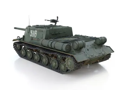 ISU-122 - 316 - Soviet heavy self-propelled gun 3D model