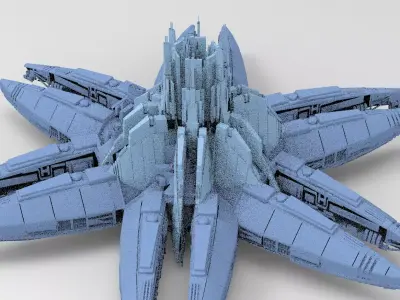 Star Flower Ship design 2 designs 3D model