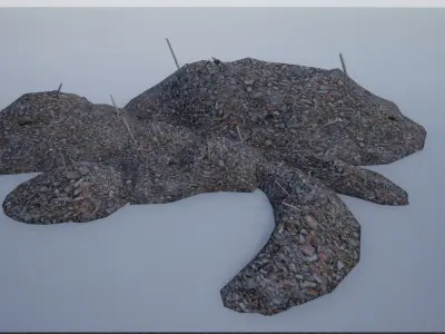 Stone Rubble Piles Low-poly 3D model