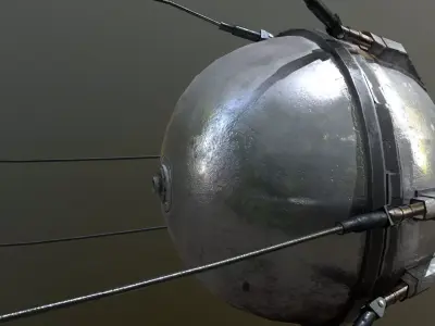 Sputnik 1 Satellite Low-poly 3D model