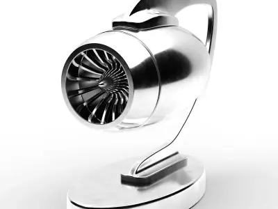 Jet engine statue metal decoration 3D model