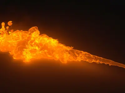 Static Volumetric Flame VDB for Blender 3D model