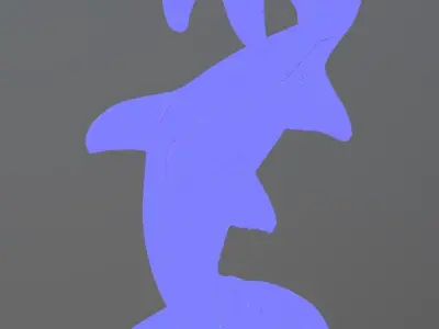 hand carved dolphin 3D model