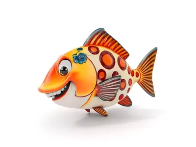 Cartoon Fish D Model Pack Low-poly 3D model