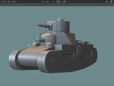 Sturmpanzerwagen Oberschlesien Tank Base Mesh Low-poly 3D model