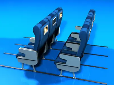 Plane train seats 3D model