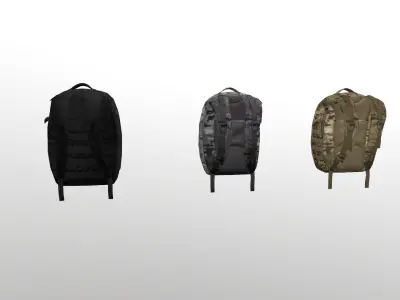 Realistic Military Backpacks Low-poly 3D model