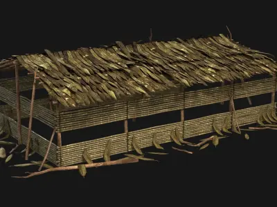 JUNGLE SWAMP HOUSE BUILDING COTTAGE HUT AAA COLLECTION Low-poly 3D model