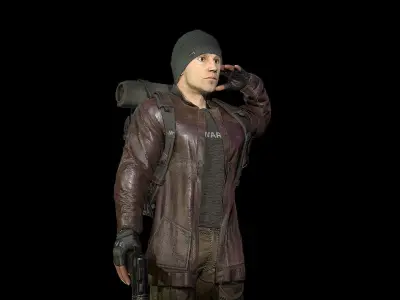 Survivor Man Low-poly 3D model