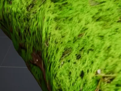 Moss-Covered Fallen Log 3D Model 3D model