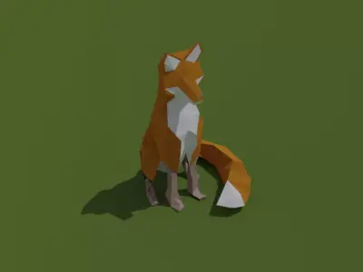 LOW POLY ASSET FOX MODELS - LOWPOLYGONAL Low-poly 3D model