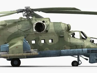 Mil Mi-24P Hind F Low-poly 3D model
