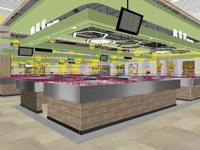 Food Market or Grocery Store or Supermarket 3D model