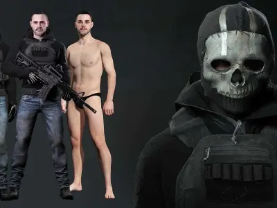 Spectral Infiltrator - Kiven s steath Ensemble In Nightfall Blue Low-poly 3D model