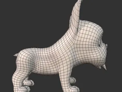 Dog Character Base Model Low-poly 3D model
