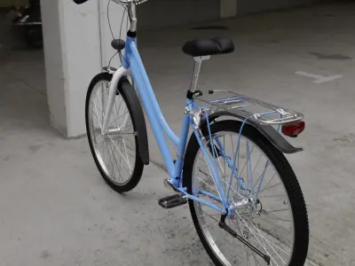 3d bike model bicycle in parking lot Low-poly 3D model