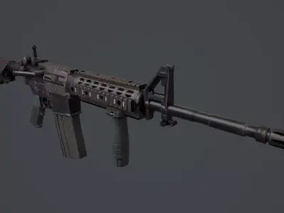M4 carbine Low-poly 3D model
