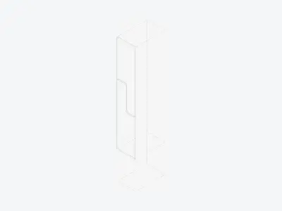 Locker - Laminate - Integral - Step - High Base - Tall Low-poly 3D model