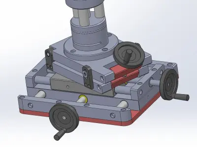 Six axis fine-tuning mechanism 3D model