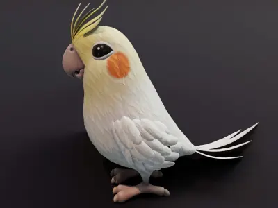 Cartoon Parrot Bird 3D Model Low-poly 3D model