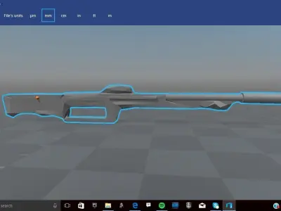 Low Poly Sniper 2 rifle on computer screen Low-poly 3D model
