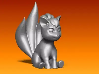 cartoon fox statue Free 3D print model