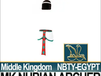 Ancient Egypt Archer Props Nubian Poser Daz 3D model