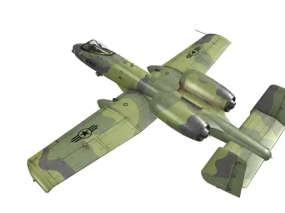 A-10A Thunderbolt II Low-poly Low-poly 3D model