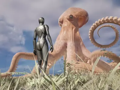 Robust Rigged Giant Octopus Free 3D model