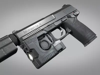 Heckler Koch MK23 Phase 1 OHWS Low-poly 3D model