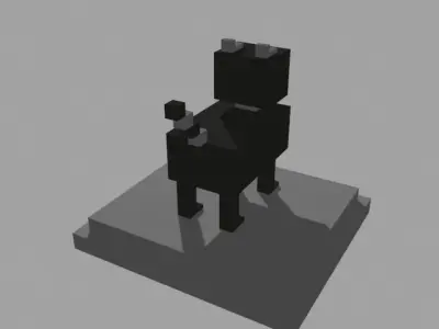 VOXEL DOG - MODEL 9 Low-poly 3D model