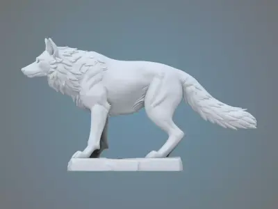 Fantasy Wolf Monument - 3D Printable Miniature Figure PM-43 3D print model