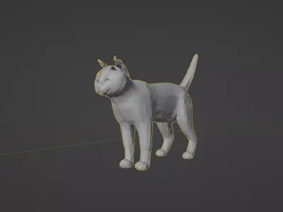 Cat Base mesh Low-poly 3D model