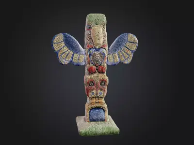Kwakwaka wakw Totem - Low-poly Model PBR and 2K Textures Low-poly 3D model