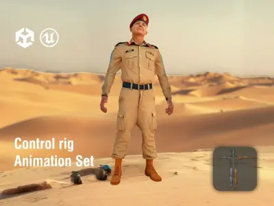 Bahraini Major Formal Desert Uniform Low-poly 3D model