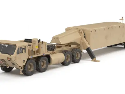 Hemtt M983 Tractor Truck with AN TPY2 X-Band Radar Defense 3D model