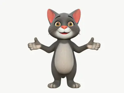 High-Quality Cartoon Cat Pbr 3D model