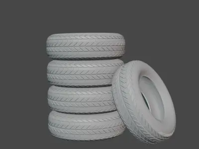 Tire Car Low-poly 3D model
