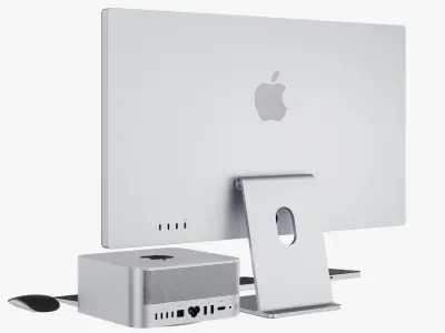 Apple Studio Display and Mac studio full set 3D model