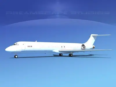 McDonnell Douglas MD-87 Unmarked Cargo 3D model