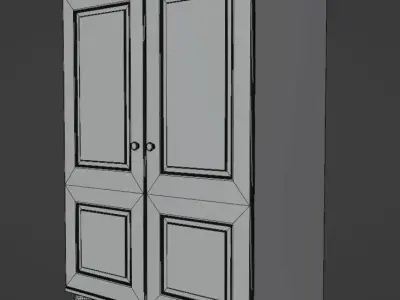 White Solid Pine Wardrobe CL111 Free 3D model