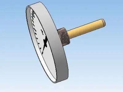 Thermometer d100 mm in a sleeve L50 mm 3D model