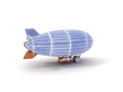 Vintage Airship Woodgrain model pack Low-poly 3D model
