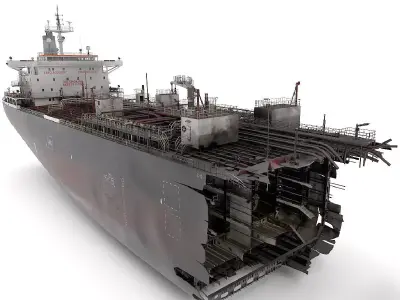 Shipwreck broken tanker 3D model