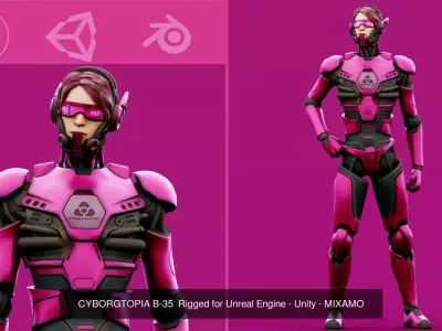 CYBORGTOPIA HUMANOID COLLECTION 07 3D Model Pack
