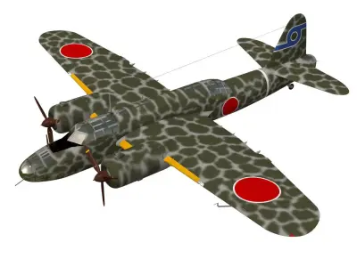 Ki49 Type 100 heavy bomber Donryu 3D model