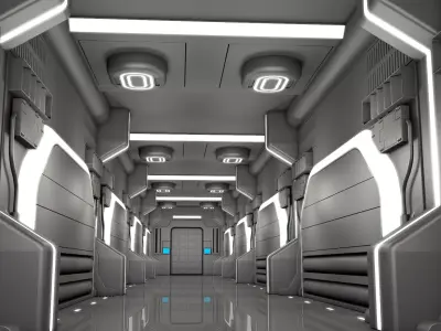 Sci Fi Corridor Laboratory 3D model buy