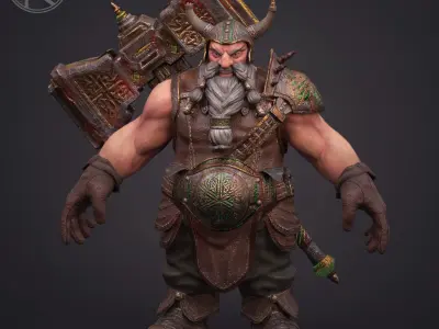 Mega hammer Low-poly 3D model